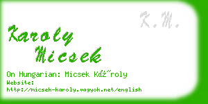 karoly micsek business card